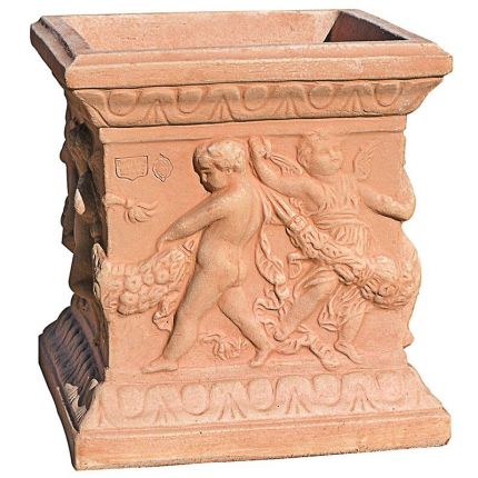 Impruneta Terracotta, Cassetta quadrata danza robbiana