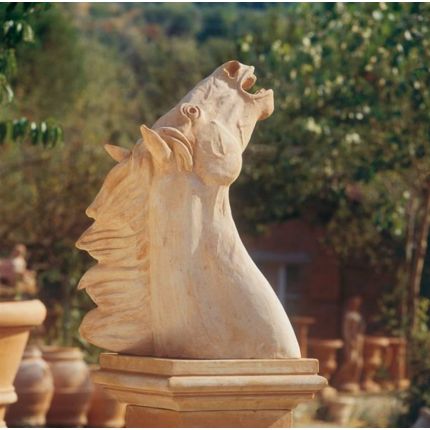 Impruneta Terracotta, Testa cavallo, Pferdekopf, Büste, Tier, Figur 