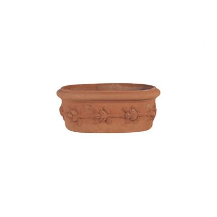 Galestro Terracotta Fruchtoval mit Dekor, 63 cm