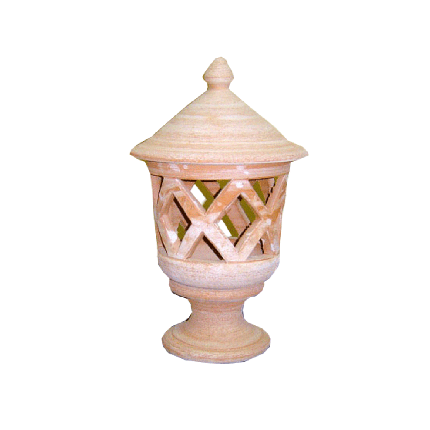 Galestro Terracotta Leuchte – Lanterna A Rombi Con Base – H 55 × D 30 cm