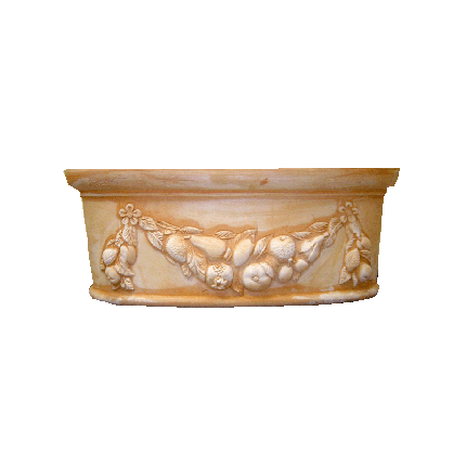Galestro Terracotta Ovales Pflanzgefäß – Ovale Festonato – H 31 × D 38 × L 75 cm