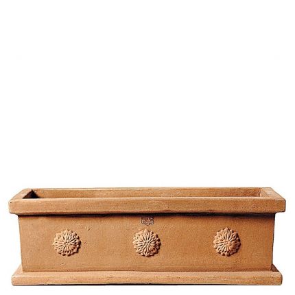 Impruneta Terracotta, Cassetta borchie e bordi a rilievo, Blumenkasten