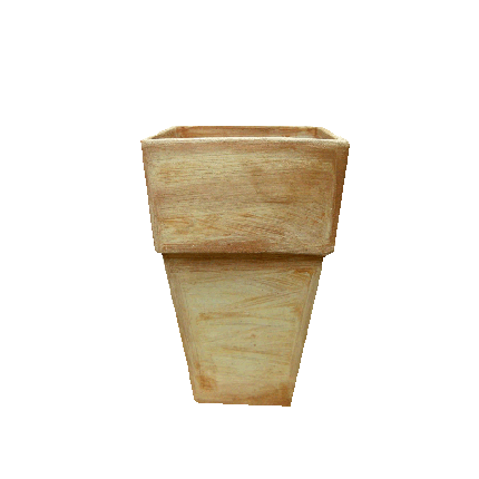 Galestro Terracotta Eckiges Pflanzgefäß – Vaso Quadro Liscio – H 45 × D 28 × L 28 cm