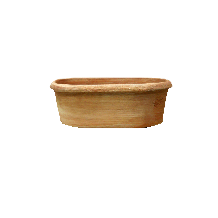 Galestro Terracotta Ovales Pflanzgefäß – Ovale Liscio – H 15 × D 24 × L 42 cm