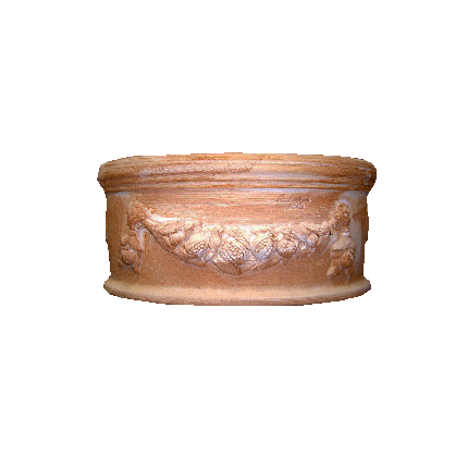 Galestro Terracotta Ovales Pflanzgefäß – Ovale Con Festone – H 22 × D 24 × L 48 cm