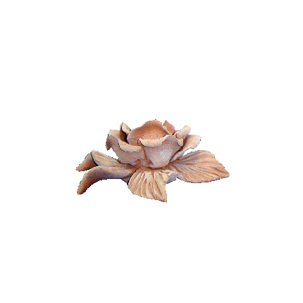 Galestro Terracotta Terracotta-Dekoration – Portacandela Con Rosa – H 7 × D 16 cm