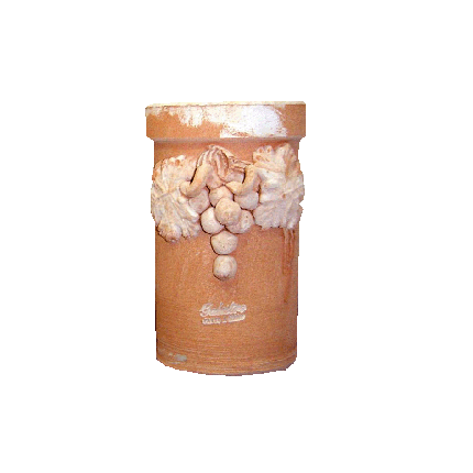 Galestro Terracotta Terracotta-Dekoration – Portabottiglia Con Chicchi D'Uva – H 21 × D 13 cm