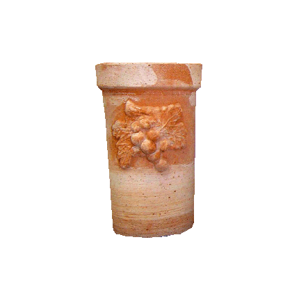 Galestro Terracotta Terracotta-Dekoration – Portabottiglia Con Grappolo D'Uva – H 21 × D 13 cm