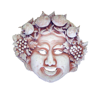 Galestro Terracotta Terracotta-Dekoration – Maschera Con Frutta – H 46 × L 48 cm