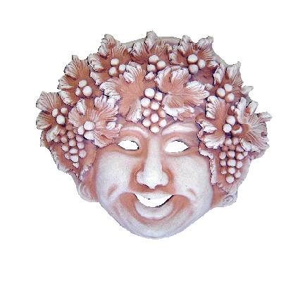 Galestro Terracotta Terracotta-Dekoration – Maschera Bacco – H 46 × L 48 cm