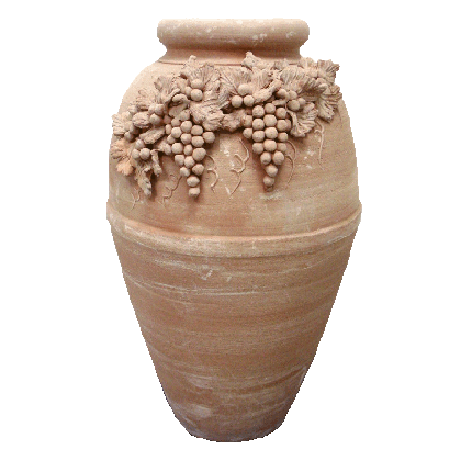 Galestro Terracotta Amphore – Coppo Con Uva – H 80 × D 50 cm