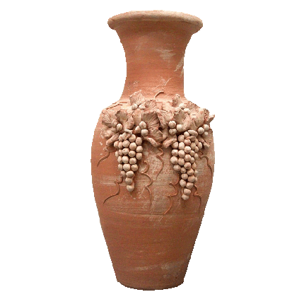 Galestro Terracotta Amphore – Vaso Con Uva – H 80 × D 38 cm