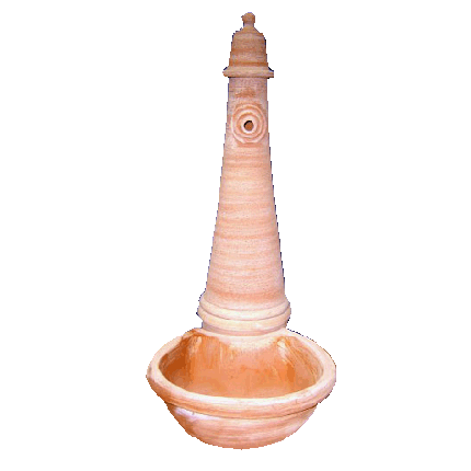 Galestro Terracotta Brunnen oder Becken – Fontana Centro Giardino Conica – H 105 × L 70 cm