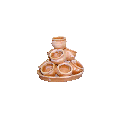 Galestro Terracotta Pflanztopf – Composizione Con Piatto – H 20 × D 8 cm