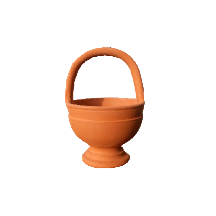 Galestro Terracotta Dekorationsgefäß – Scaldino Con Piedi – H 28 × D 19 cm
