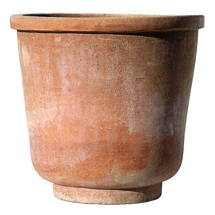 Impruneta Terracotta, Vaso con Piedino Liscio, runder Pflanztopf, Blumentopf, Vase