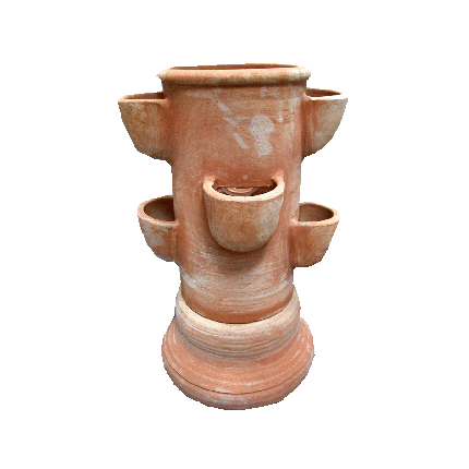 Galestro Terracotta Wandgefäß – Totem Con Sei Tasche – H 75 × D 45 cm