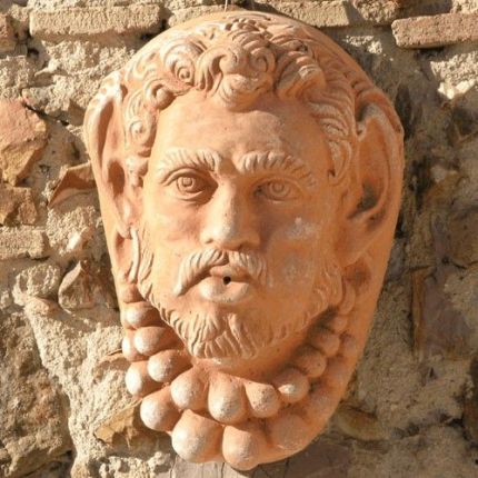 Impruneta Terracotta, Maschera "Il Moro", Wandbild Moormaske, Dekoration