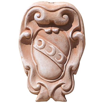 Impruneta Terracotta, Stemma Strozzi, Wandbild Wappen, Dekoration, Relief