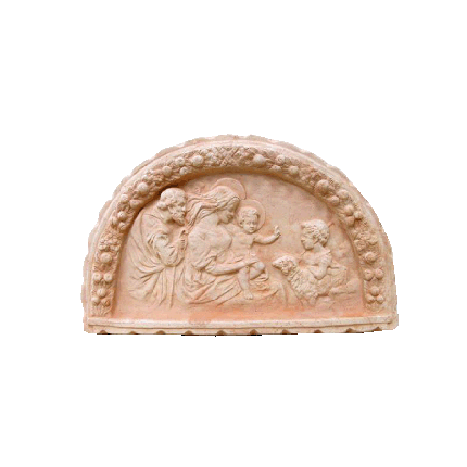 Galestro Terracotta Terracotta-Dekoration – Pannello Sacra Famiglia – H 40 × L 65 cm