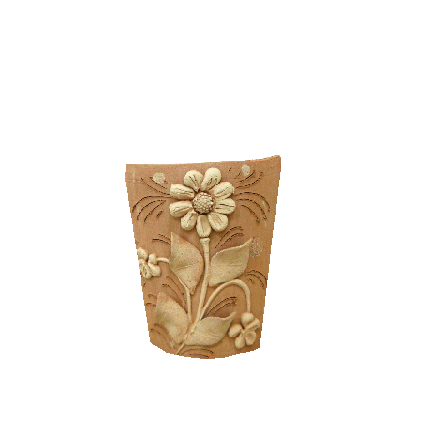 Galestro Terracotta Terracotta-Dekoration – Tegolino Con Margherita – H 22 × D 18 × L 22 cm