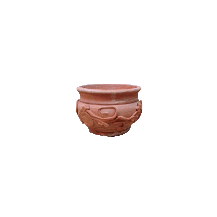 Galestro Terracotta Pflanztopf – Caspo' Piccolo Con Riccioli – H 9 × D 13 cm