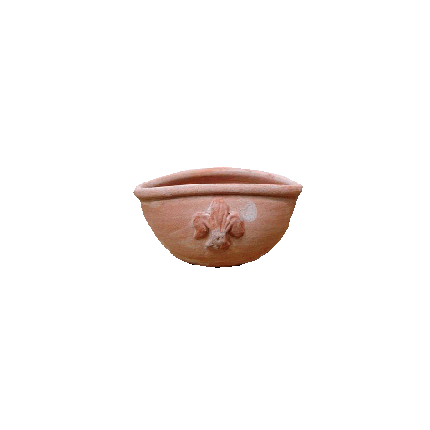 Galestro Terracotta Pflanztopf – Ovale Basso Con Giglio – H 8 × D 12 × L 17 cm