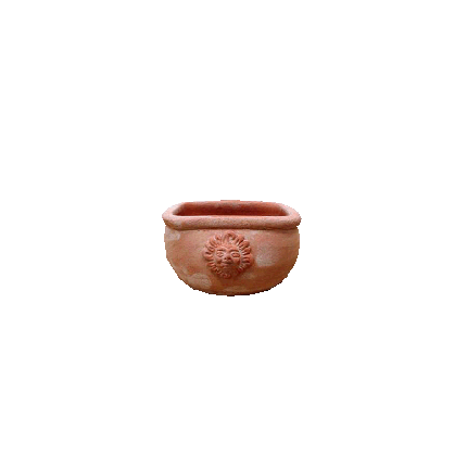 Galestro Terracotta Pflanztopf – Ciotola Quadra Con Sole – H 8 × D 14 × L 14 cm
