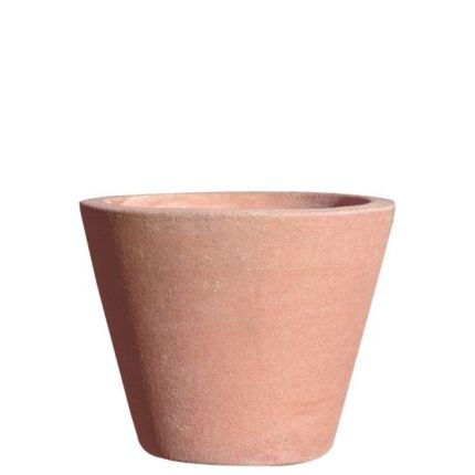 Impruneta Terracotta, Conino, Pflanztopf, Blumentopf, rund, klein, schlicht, grau, Terracottatopf, Kräutertopf