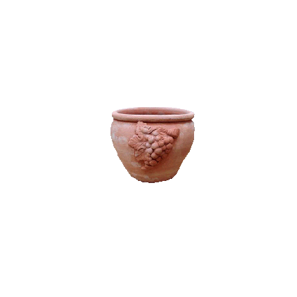 Galestro Terracotta Pflanztopf – Ciotola Ovale Alta Con Uva – H 11.5 × L 14 cm