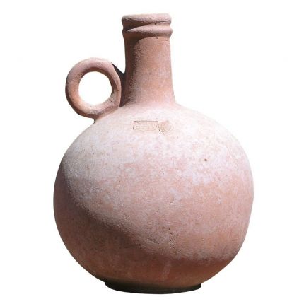 Impruneta Terracotta, Palla Manico Anello, kugelförmige Vase mit Griff, Krug