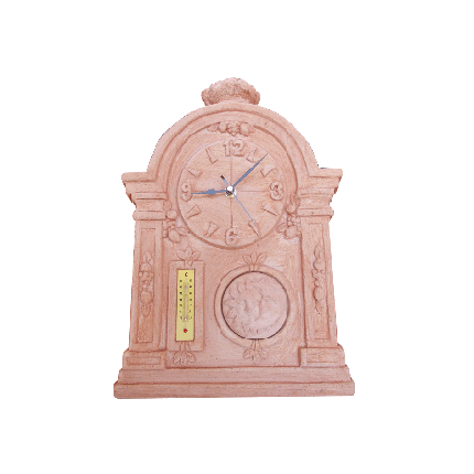 Galestro Terracotta Terracotta-Uhr – Orologio Con Termometro – H 42 × D 28 × L 28 cm