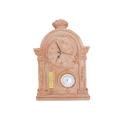 Galestro Terracotta Terracotta-Uhr – Orologio Con Termometro E Igrometro – H 42 × D 28 × L 28 cm