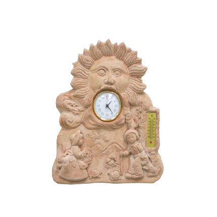 Galestro Terracotta Terracotta-Uhr – Orologio Sole Con Termometro – H 34 × D 29 cm