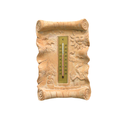 Galestro Terracotta Terracotta-Uhr – Termometro Pergamena – H 24 × D 15 cm
