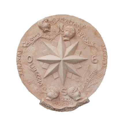 Galestro Terracotta Terracotta-Dekoration – Rosa Dei Venti – H 44 × D 40 cm