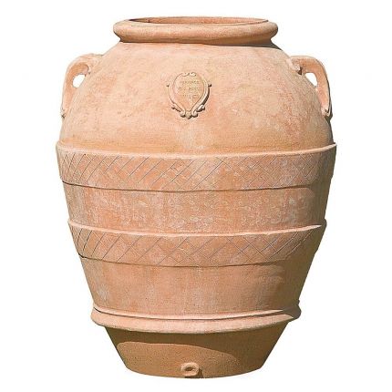 Impruneta Terracotta, Orcio, Krug mit Verzierung und Griffen