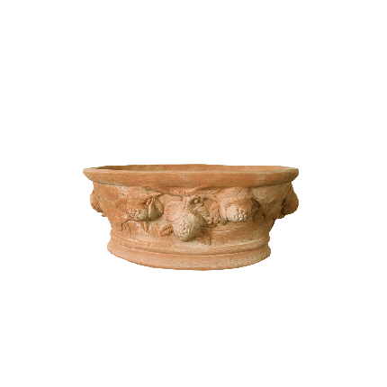 Galestro Terracotta Ovales Pflanzgefäß – Ovale Melograno – H 17 × D 28 × L 42 cm