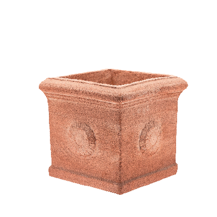 Galestro Terracotta Eckiges Pflanzgefäß – Cubo Rosetta – H 43 × D 46 × L 46 cm
