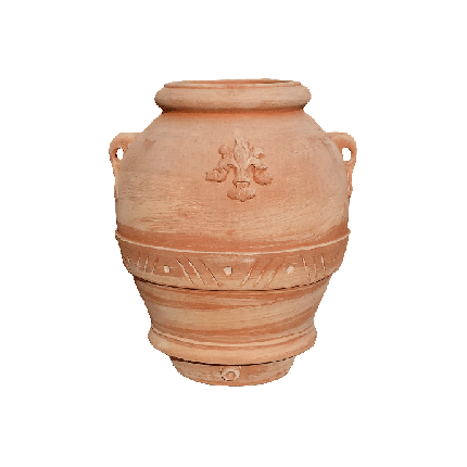 Galestro Terracotta Dekorationsgefäß – Orcio Con Giglio – H 55 × D 45 cm