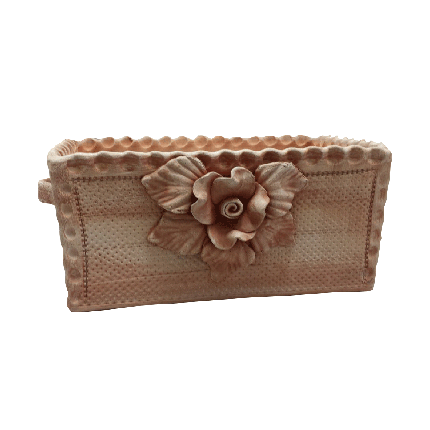 Galestro Terracotta Pflanzkasten – Cassetta Manici E Rosa – H 17 × D 23 × L 37 cm