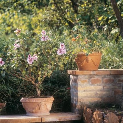 Impruneta Terracotta, Cassetta scannellata, rechteckiges Pflanzgefäß