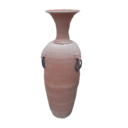 Galestro Terracotta Amphore – Vaso 3 Anelli In Ferro – H 120 × D 35 cm