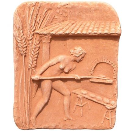 Impruneta Terracotta, Pannello "Il Forno", Wandbild "Ofen", Paneel, Dekoration