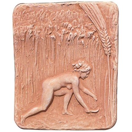 Impruneta Terracotta, Pannello "La Mietitura", Wandbild "Ernte", Paneel, Dekoration