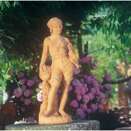 Impruneta Terracotta, Statua pescatore, Fischer, Angler, Junge, Figur