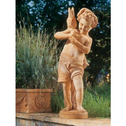 Impruneta Terracotta, Pescatore con pesce, Figur, Angler mit Fisch