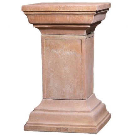 Impruneta Terracotta, Colonna Quadrata con Capitelli, schlichte quadratische Säule, Sockel, Gartendekoration
