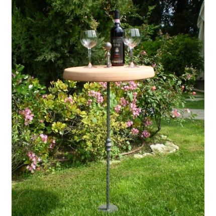  Impruneta Terracotta, Tavolino Party in Cotto e Perro Battuto, Stehtisch