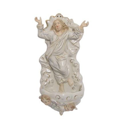 Porzellanfigur Weihwasser, Taufbecken, A PORCELAIN HOLY WATER FONT